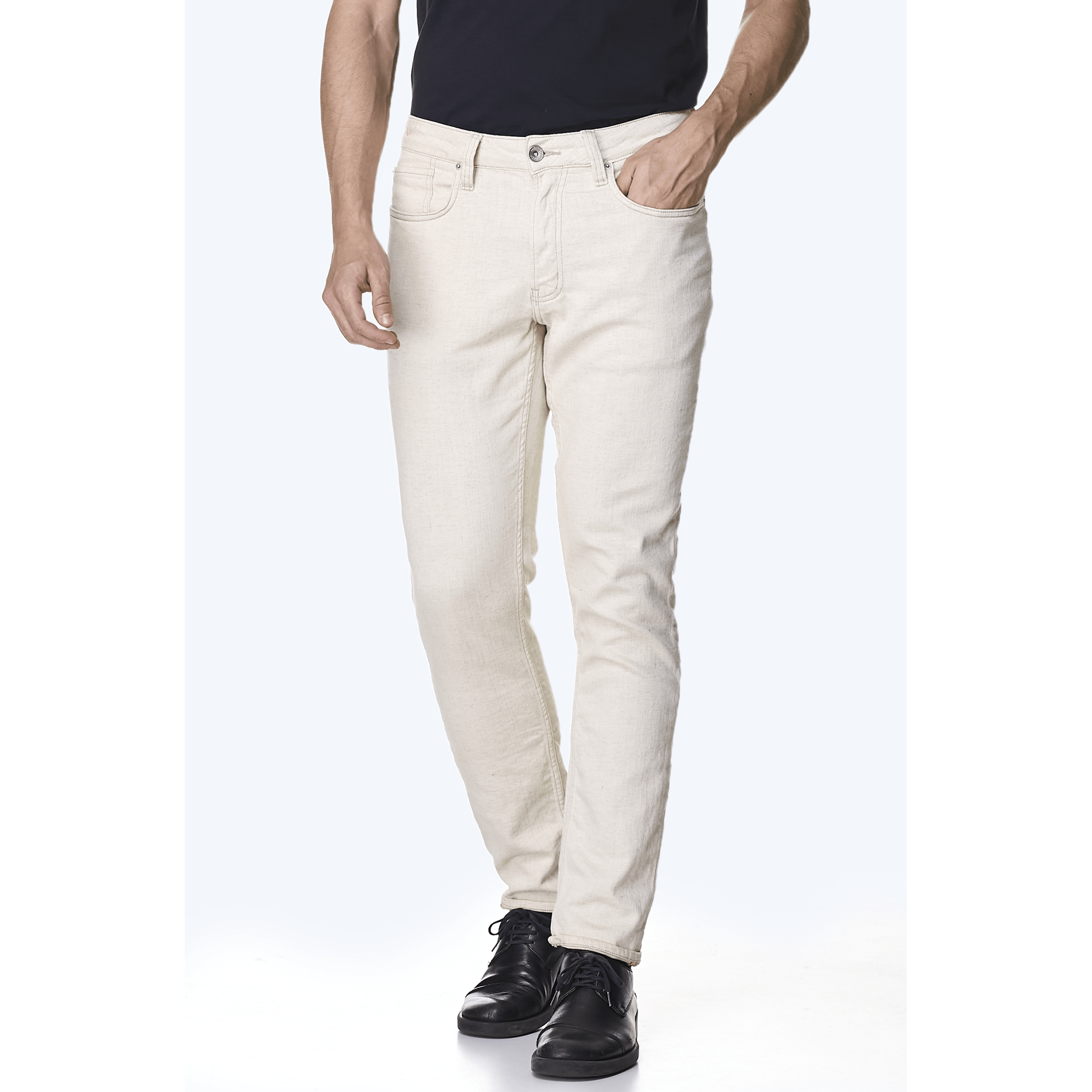 Calca-slim-masculina-convicto-de-sarja-off-white